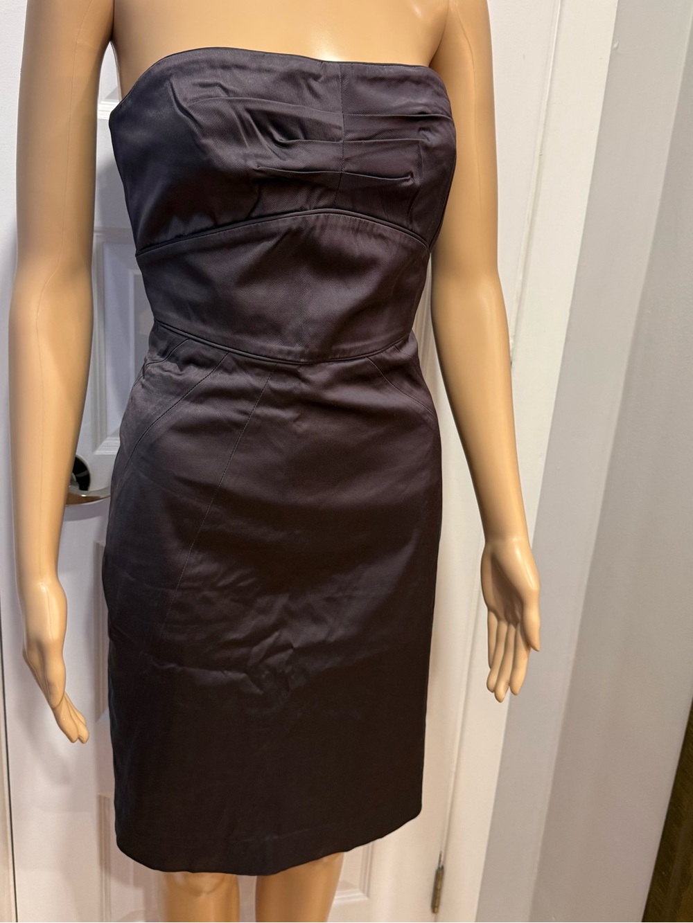 RW&CO Strapless Satin Pencil Dress Size 4 Deep Aubergine